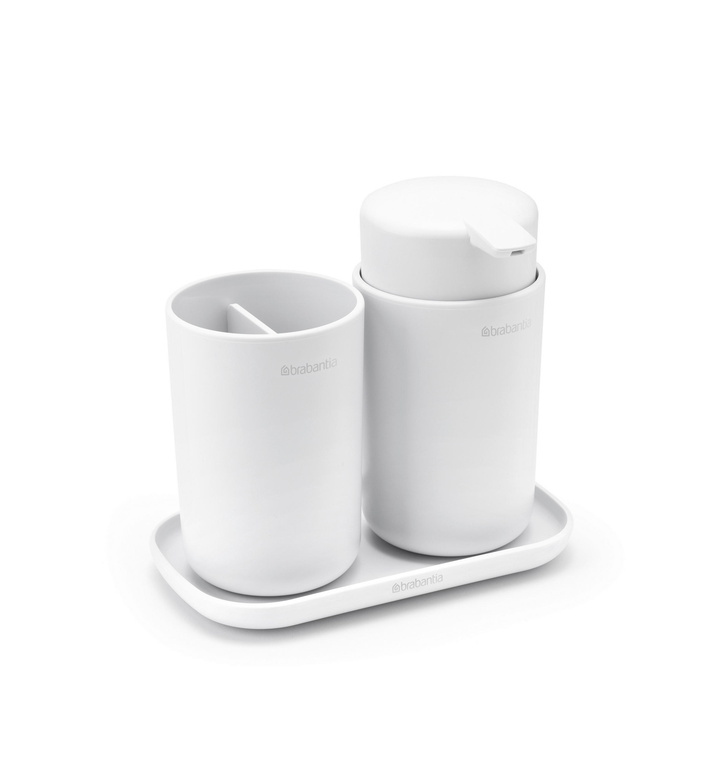 Handfatsset plast  - vit, Basics, plast (16,8/14,9/9,7cm) - Brabantia