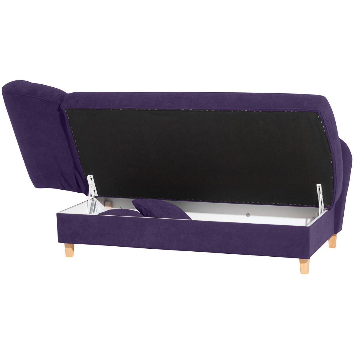 RÉCAMIERE in Velours Violett  - Buchefarben/Violett, Design, Holz/Textil (190/88/82cm) - Max Winzer