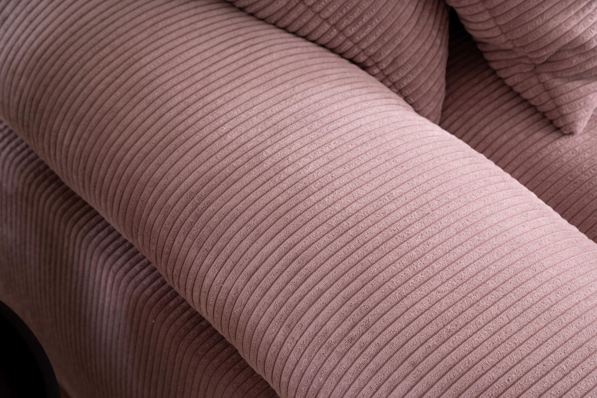 ECKSOFA Rosa Cord  - Schwarz/Rosa, Design, Kunststoff/Textil (284/284cm) - Carryhome