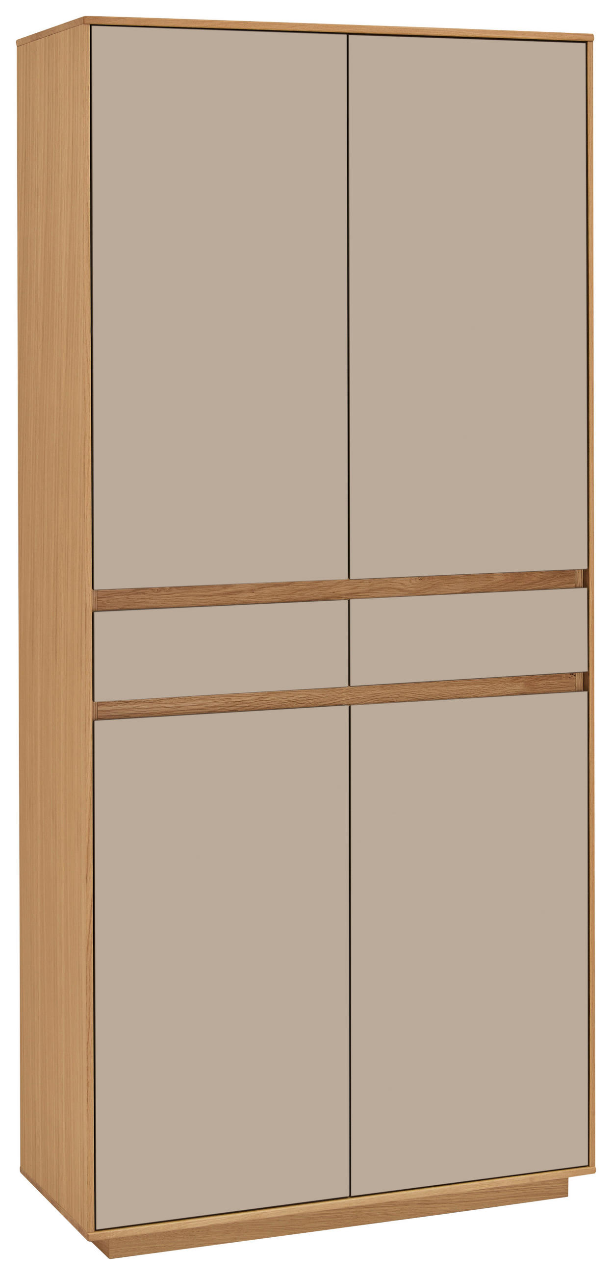 GARDEROBENSCHRANK 86/193/37 cm - Sandfarben/Eiche Bianco, Basics, Holz/Holzwerkstoff (86/193/37cm)