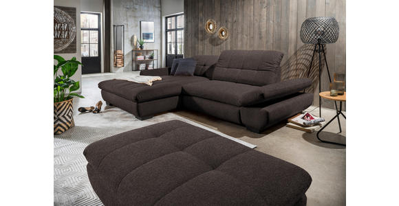 ECKSOFA  in Mikrofaser Braun  198/290 cm  - Schwarz/Braun, Design, Textil/Metall (198/290cm) - Xora