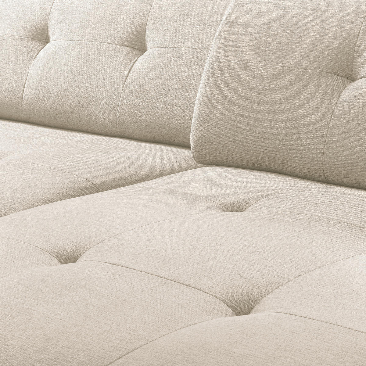 ECKSOFA AUSTIN Beige Flachgewebe Sitztiefenverstellung  - Beige/Schwarz, Design, Kunststoff/Textil (286/169cm) - Livetastic