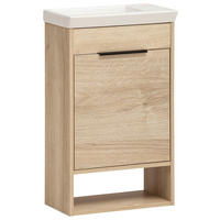 WASCHTISCHKOMBI 45,5 cm  - Eiche Bianco/Eichefarben, Design, Keramik/Holzwerkstoff (45,5cm) - Stylife