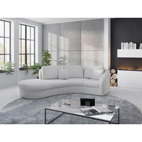 ECKSOFA in Flachgewebe Silberfarben  - Silberfarben/Schwarz, Modern, Kunststoff/Textil (230/266cm) - Sit & More
