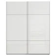 SCHWEBETÜRENSCHRANK 162/223/68 cm 2-türig Grau, Weiß  - Alufarben/Weiß, KONVENTIONELL, Glas/Holzwerkstoff (162/223/68cm) - Novel