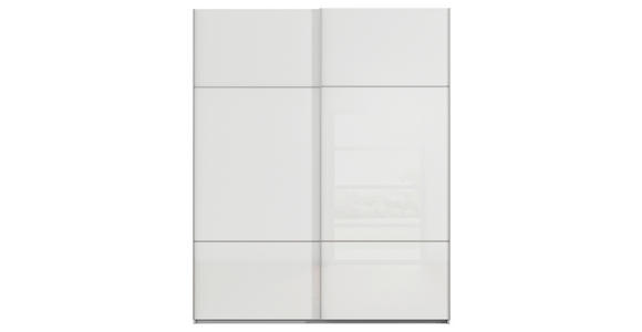 SCHWEBETÜRENSCHRANK 162/223/68 cm 2-türig Grau, Weiß - Alufarben/Weiß, KONVENTIONELL, Glas/Holzwerkstoff (162/223/68cm) - Novel
