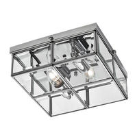 DECKENLEUCHTE Pisa 25/25/10 cm   - Chromfarben, KONVENTIONELL, Glas/Metall (25/25/10cm) - Searchlight