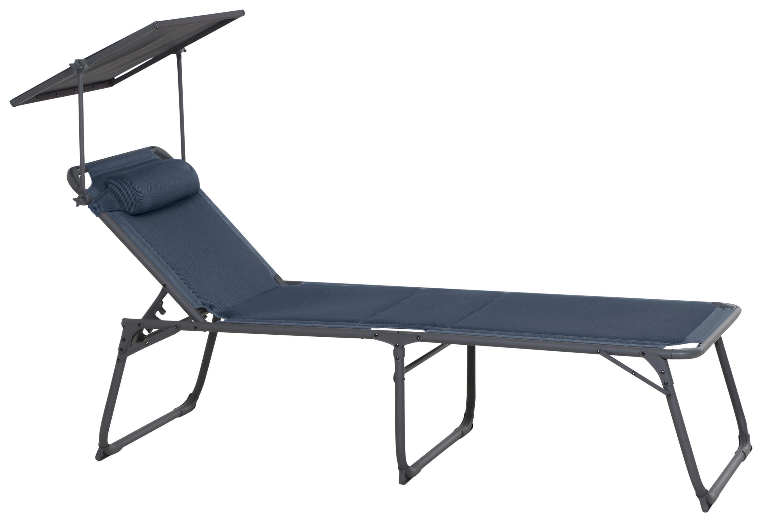 CAMPINGLIEGE - Anthrazit/Dunkelblau, KONVENTIONELL, Textil/Metall (69/43/200cm) - Siena Garden