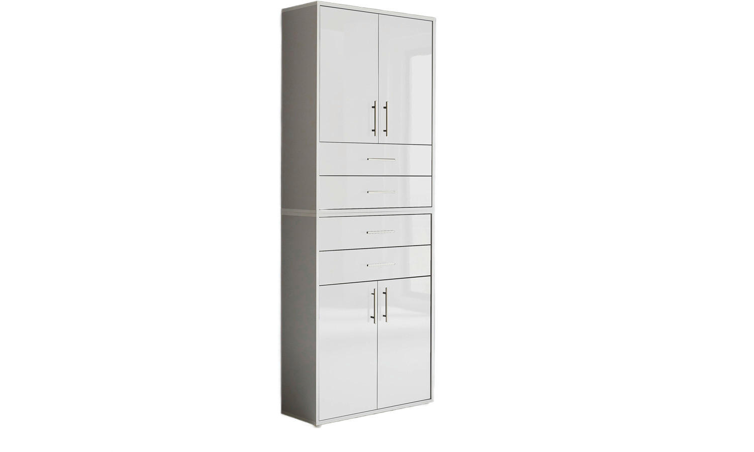 Mid.you Aktenschrank Grau, Weiß Hochglanz 84.4x227.2x33 cm