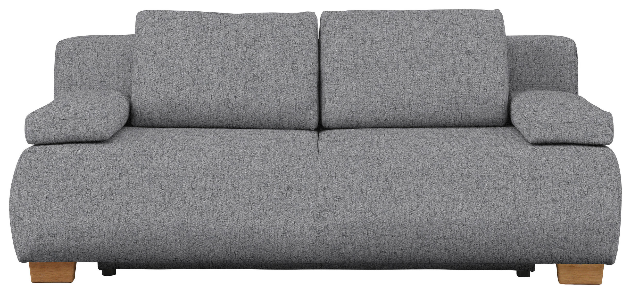 BOXSPRINGSOFA in Webstoff Hellgrau  - Hellgrau/Naturfarben, MODERN, Holz/Textil (205/93/108cm) - Venda