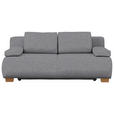 BOXSPRINGSOFA in Webstoff Hellgrau  - Hellgrau/Naturfarben, MODERN, Holz/Textil (205/93/108cm) - Venda