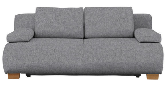 BOXSPRINGSOFA in Webstoff Hellgrau  - Hellgrau/Naturfarben, MODERN, Holz/Textil (205/93/108cm) - Venda