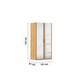 DREHTÜRENSCHRANK 101/197/60 cm 2-türig Eichefarben  - Eichefarben/Silberfarben, Design, Glas/Holzwerkstoff (101/197/60cm) - Novel