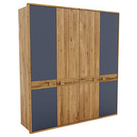 KLEIDERSCHRANK  in Anthrazit, Eiche Artisan, Wildeiche  - Wildeiche/Anthrazit, KONVENTIONELL, Glas/Holz (206/225/58cm) - Linea Natura