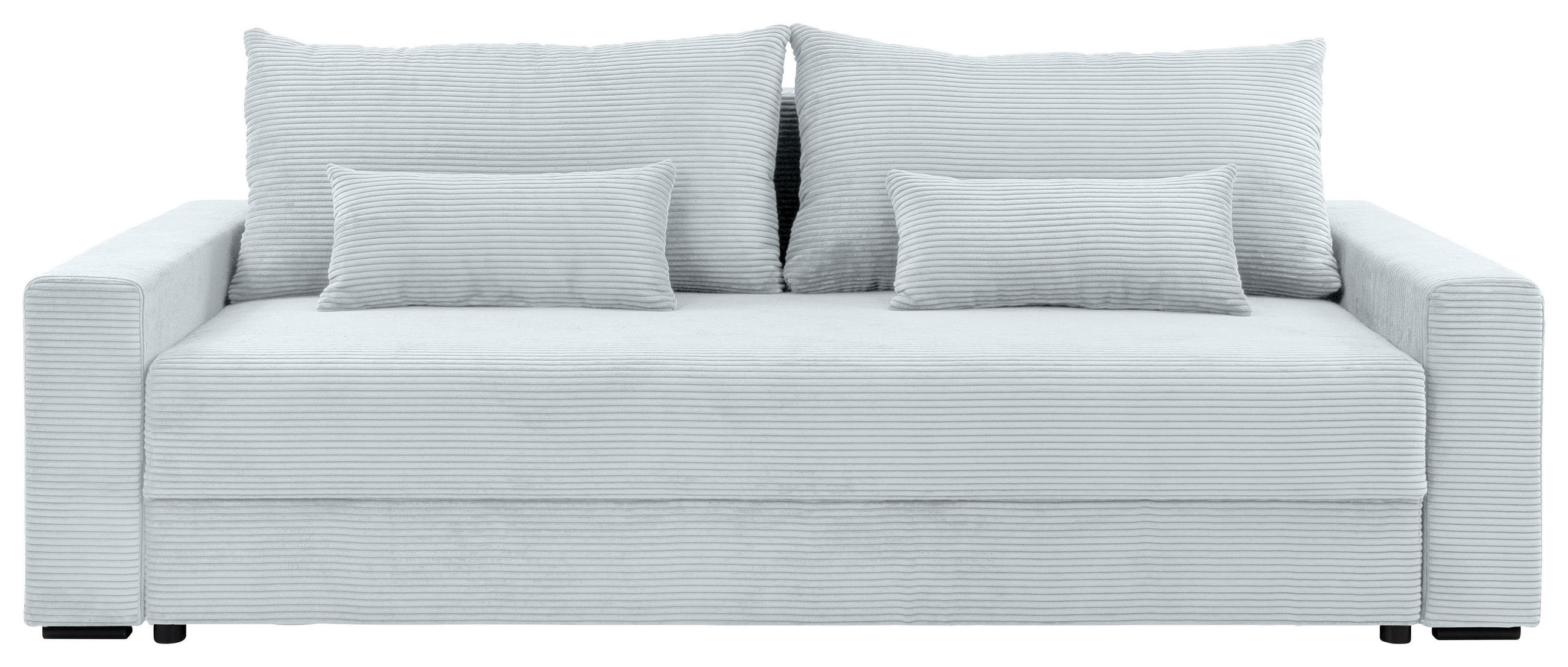 SCHLAFSOFA in Cord Grau  - Schwarz/Grau, Konventionell, Kunststoff/Textil (233/92/108cm) - Carryhome