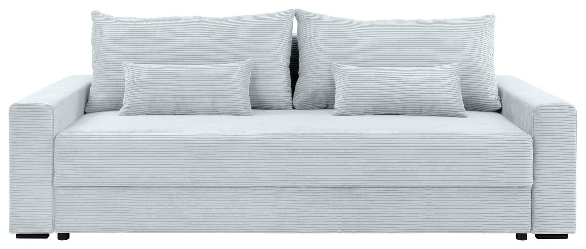 SCHLAFSOFA  mit Liegefunktion, Rücken echt, haustierfreundlicher Bezug Cord Grau  - Schwarz/Grau, KONVENTIONELL, Kunststoff/Textil (233/92/108cm) - Carryhome