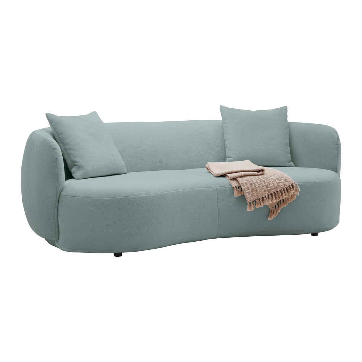 BIG SOFFA i chenille ljusblå  - ljusblå/svart, Modern, textil/plast (235/72/110cm) - MID.YOU