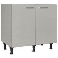 SPÜLENUNTERSCHRANK 90/87/56 cm  in Grau  - Edelstahlfarben/Grau, MODERN, Holzwerkstoff/Metall (90/87/56cm) - Nobilia