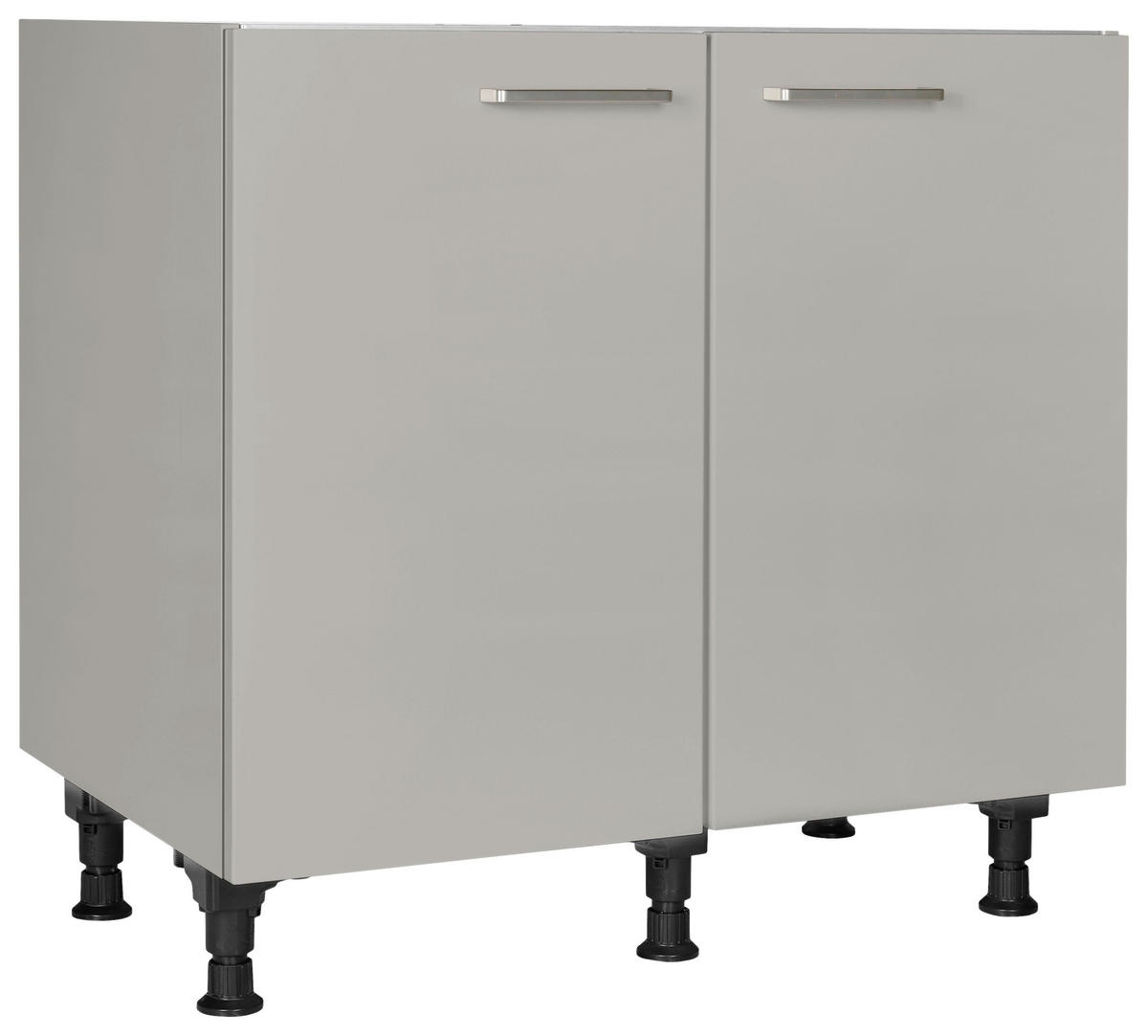 SPÜLENUNTERSCHRANK 90/87/56 cm  in Grau  - Edelstahlfarben/Grau, MODERN, Holzwerkstoff/Metall (90/87/56cm) - Nobilia