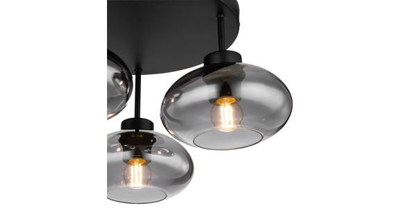DECKENLEUCHTE 40/24 cm - Schwarz, Design, Glas/Metall (40/24cm) - Novel