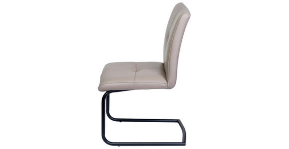 SCHWINGSTUHL    Echtleder  - Taupe/Schwarz, MODERN, Leder/Metall (49/74/61cm) - Novel