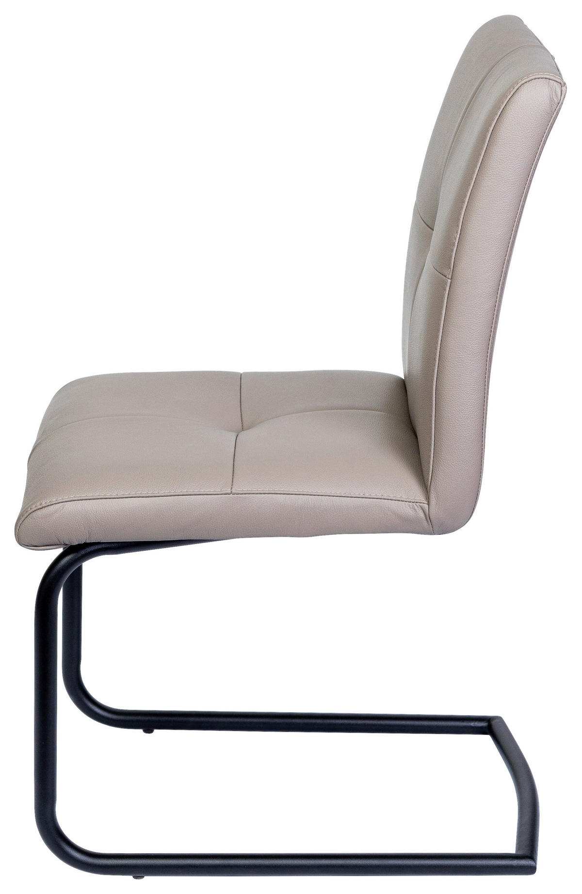 SCHWINGSTUHL    Echtleder  - Taupe/Schwarz, MODERN, Leder/Metall (49/74/61cm) - Novel