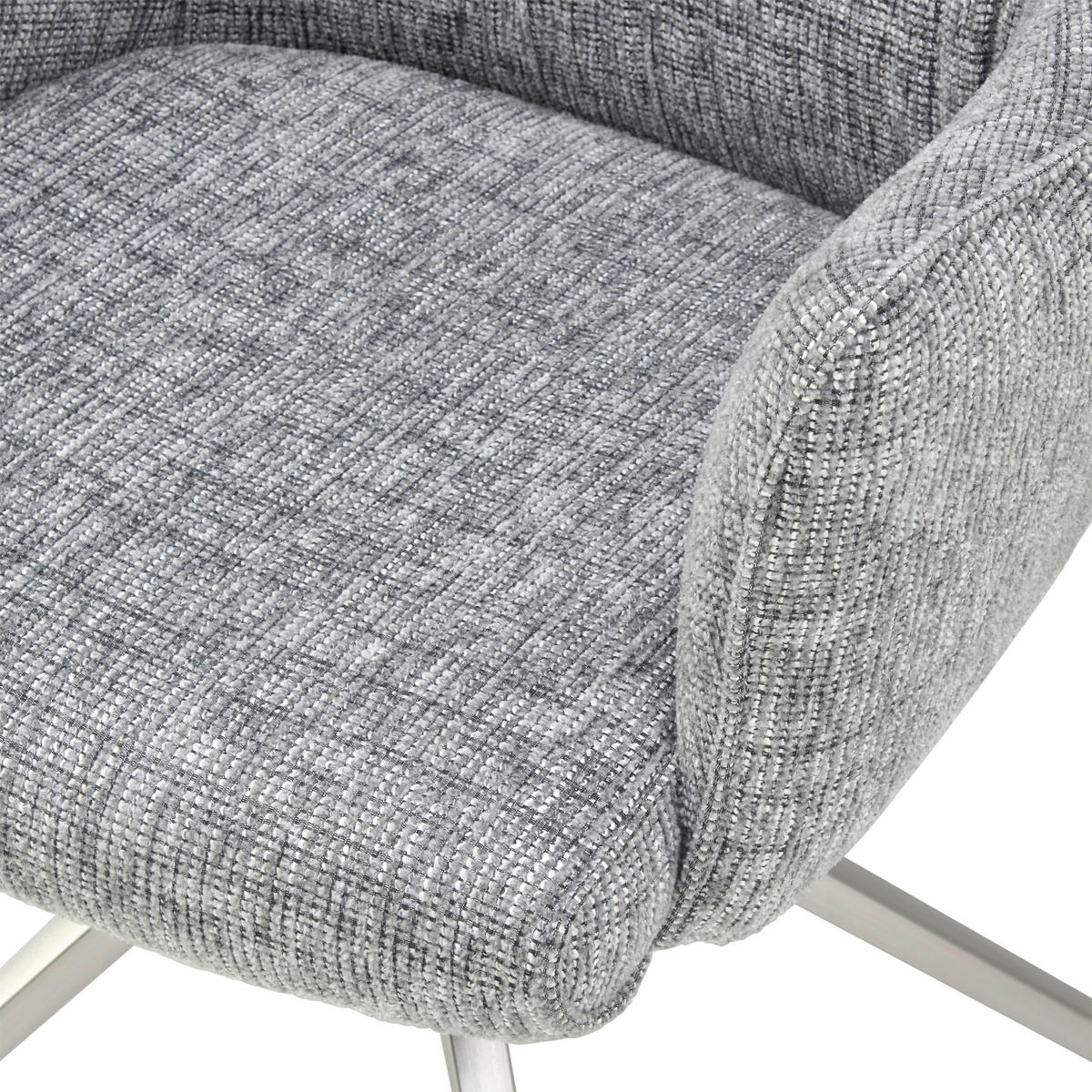 ARMLEHNSTUHL  in Edelstahl Mikrofaser  - Edelstahlfarben/Grau, KONVENTIONELL, Textil/Metall (61/89/63cm) - Livetastic