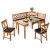 ECKBANKGRUPPE in Holz, Textil Dunkelbraun, Wildeiche  - Wildeiche/Dunkelbraun, Romantik / Landhaus, Holz/Textil (179/137cm) - Venda