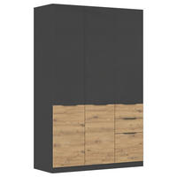 KLEIDERSCHRANK 136/210/54 cm 3-türig Grau, Eiche Artisan  - Eiche Artisan/Grau, KONVENTIONELL, Holzwerkstoff/Kunststoff (136/210/54cm) - James Wood