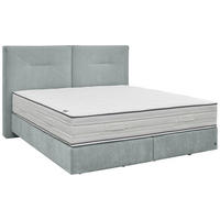 BOXSPRINGBETT 180/200 cm  Hellblau  - Schwarz/Hellblau, Design, Kunststoff/Textil (180/200cm) - Dieter Knoll