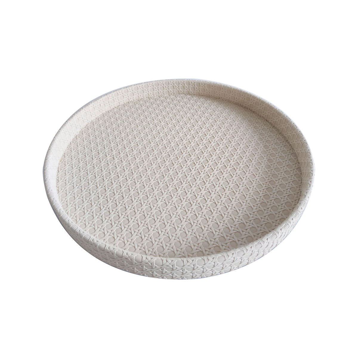 DEKORAČNÝ PODNOS  - krémová, Design, koža/kompozitné drevo (36,5/3,5cm) - Ambia Home