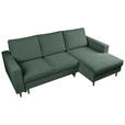 ECKSOFA  in Struktur Dunkelgrün  - Dunkelgrün/Schwarz, MODERN, Holz/Kunststoff (230/145cm) - Carryhome