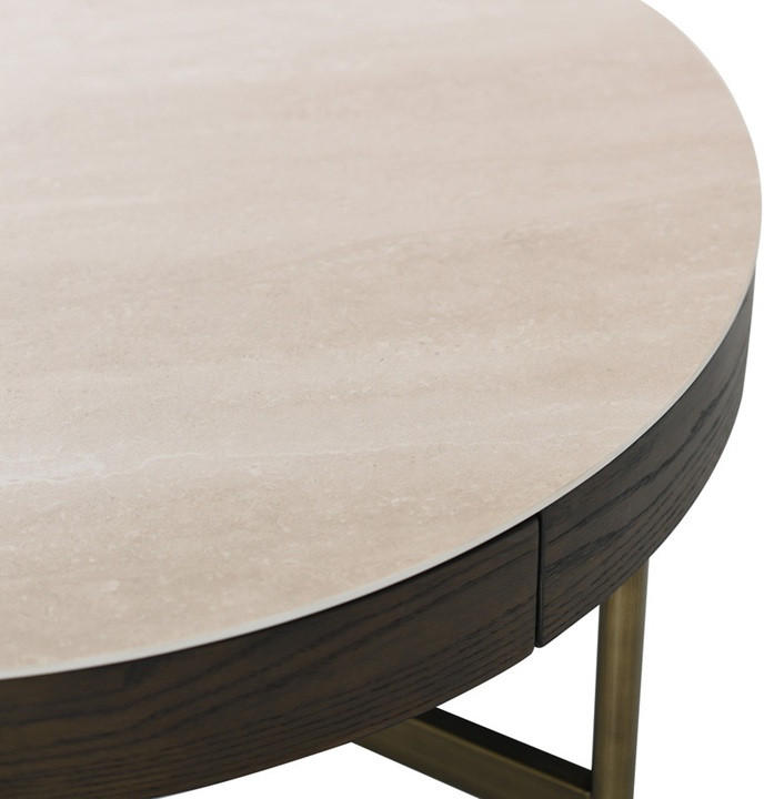 SOFFBORD i trä, metall, sten, keramik 55/55/50 cm  - bronsfärgad/sandfärgad, Design, metall/trä (55/55/50cm) - Best Price