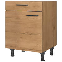 SCHUBKASTENUNTERSCHRANK 60/87/56 cm  in Eichefarben  - Eichefarben/Schwarz, MODERN, Holzwerkstoff/Metall (60/87/56cm) - Nobilia