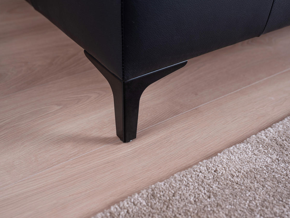 POLSTERBETT gepolstertes Kopfteil, Bettkasten, Lattenroste, Matratzen Schwarz 200/200 cm  - Schwarz/Weiß, KONVENTIONELL, Leder/Holz (200/200cm) - Ada Austria