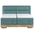 BOXSPRINGBETT 180/200 cm  in Blau, Eichefarben  - Blau/Eichefarben, Natur, Holz/Textil (180/200cm) - Valnatura