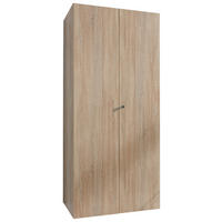 VEČNAMENSKA OMARA, barve hrasta - barve hrasta/barve aluminija, Konvencionalno, umetna masa/leseni material (80/185/54cm) - Xora