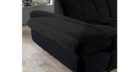 ECKSOFA in Mikrofaser Graphitfarben  - Schwarz/Graphitfarben, Design, Textil/Metall (204/341cm) - Xora