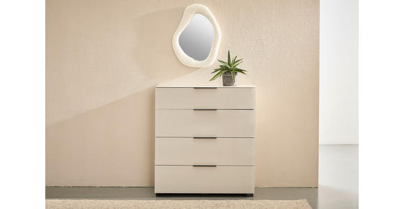 KOMMODE , 90/99,7/42 cm, 4 Schublade(n)  - Kaschmir/Schwarz, Design, Glas/Holzwerkstoff (90/99,7/42cm) - Novel