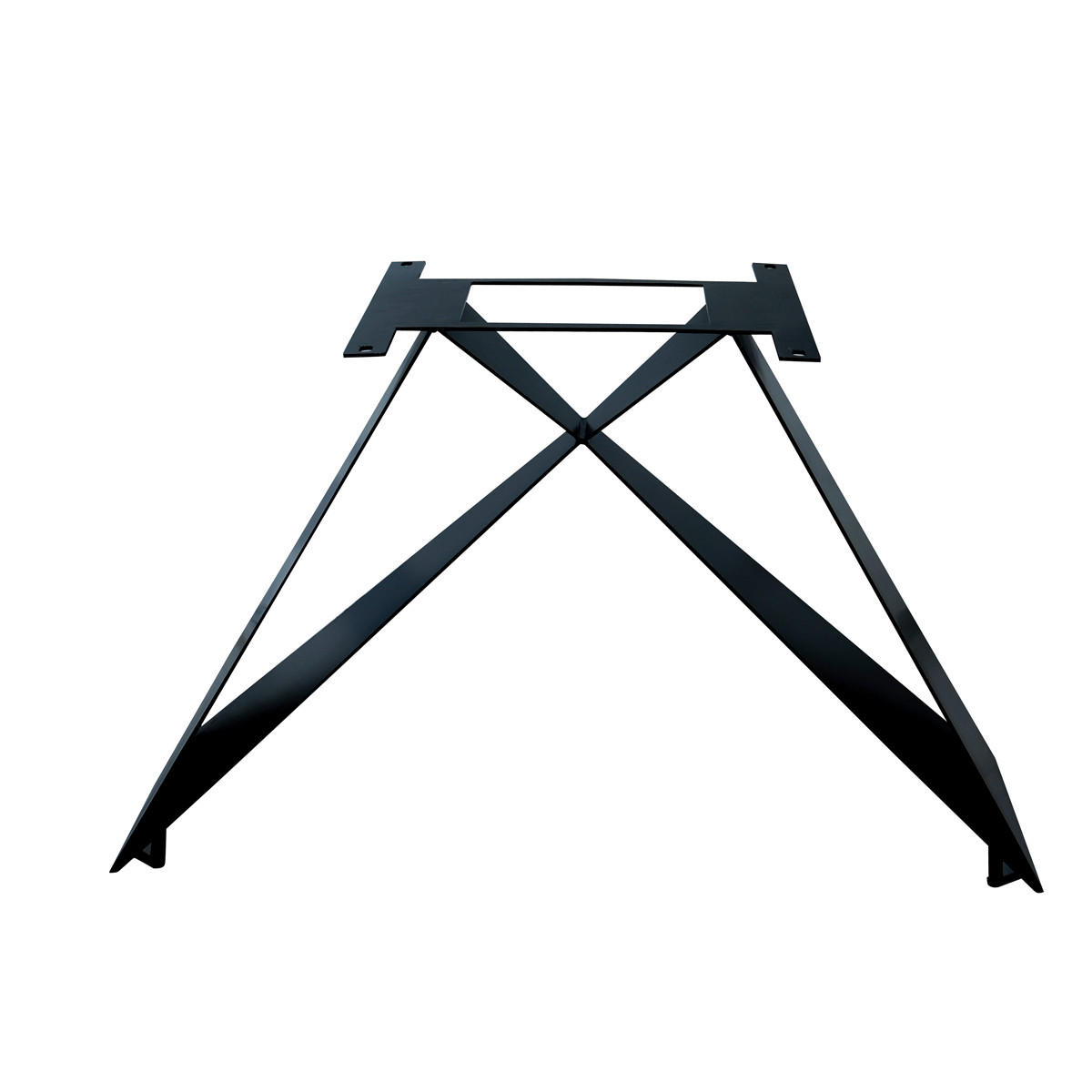 ESSTISCH 200/100/77 cm Echtholz  Holz, Metall rechteckig Naturfarben, Schwarz  - Schwarz/Naturfarben, MODERN, Holz/Metall (200/100/77cm) - MID.YOU