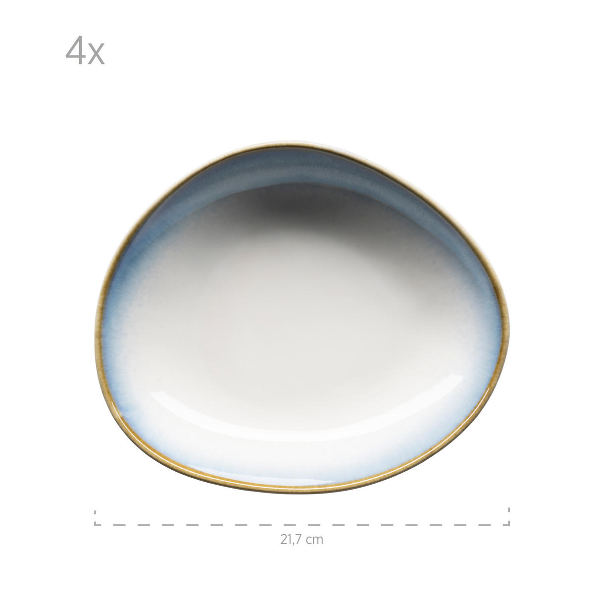 KOMPLETT SERVIS La Sinfonia 16 delar  - vit/blå, Basics, keramik (39,5/34,8/35,5cm) - Mäser