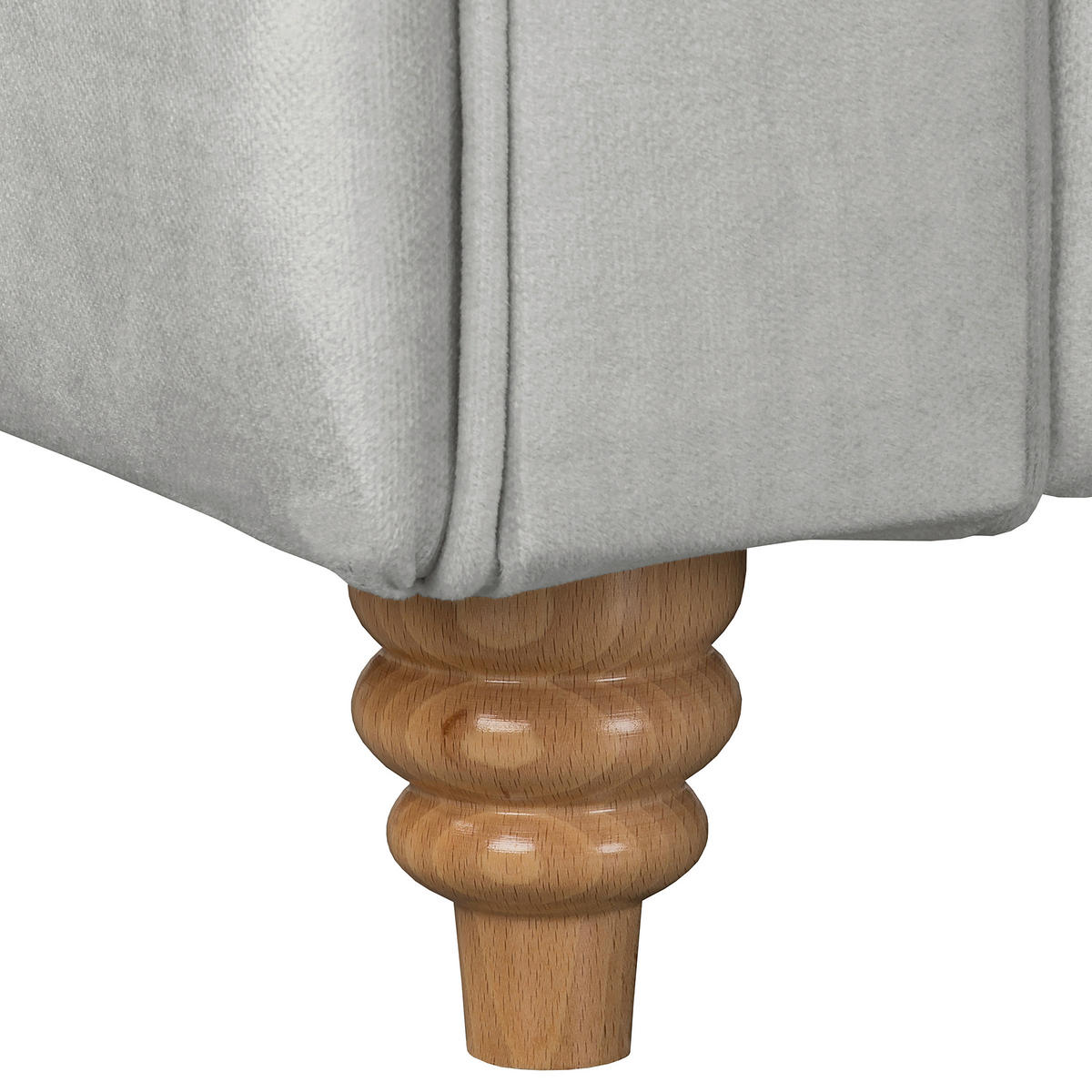 ECKSOFA Mikrofaser Hellgrau  - Creme/Hellgrau, Design, Holz/Textil (284/182cm) - P & B