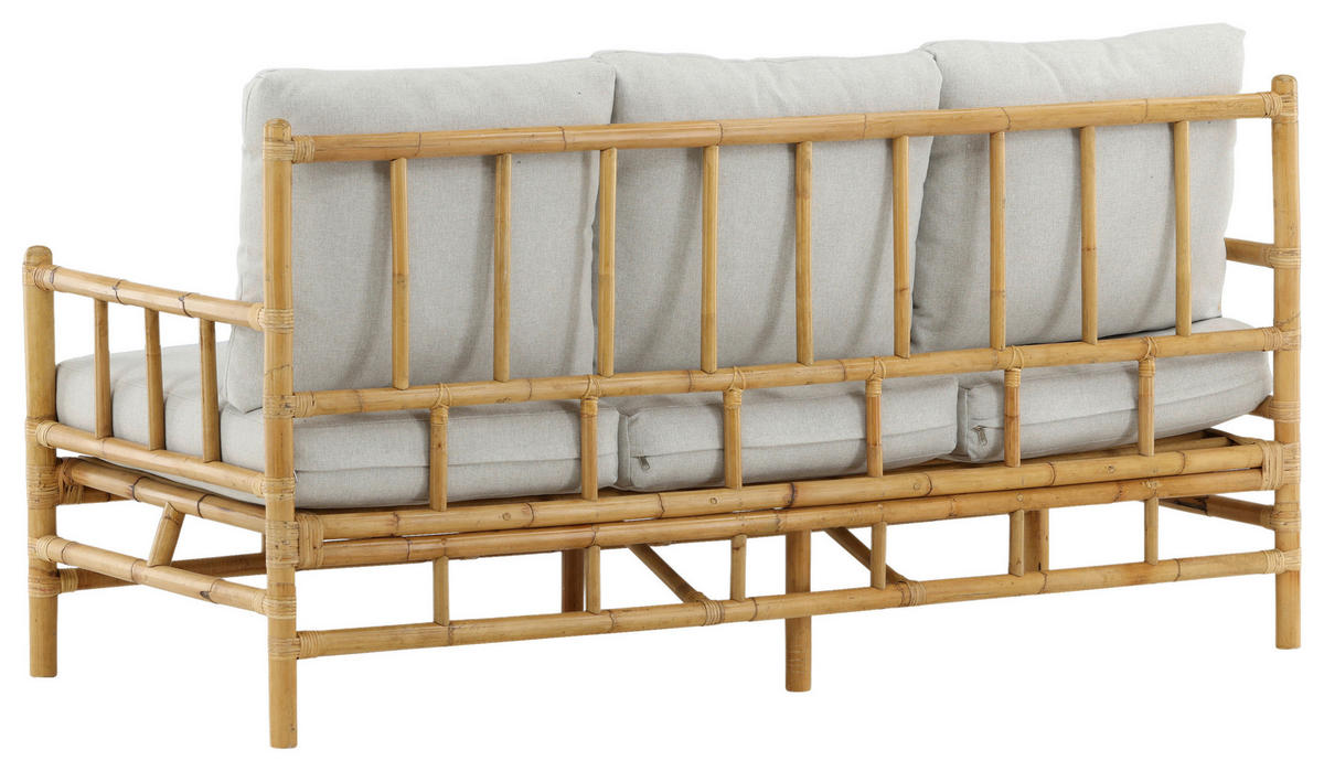 LOUNGESOFA 180/88/77 cm Bambus, Rattan  - Hellbraun/Creme, KONVENTIONELL, Holz/Textil (180/88/77cm) - Gardenson