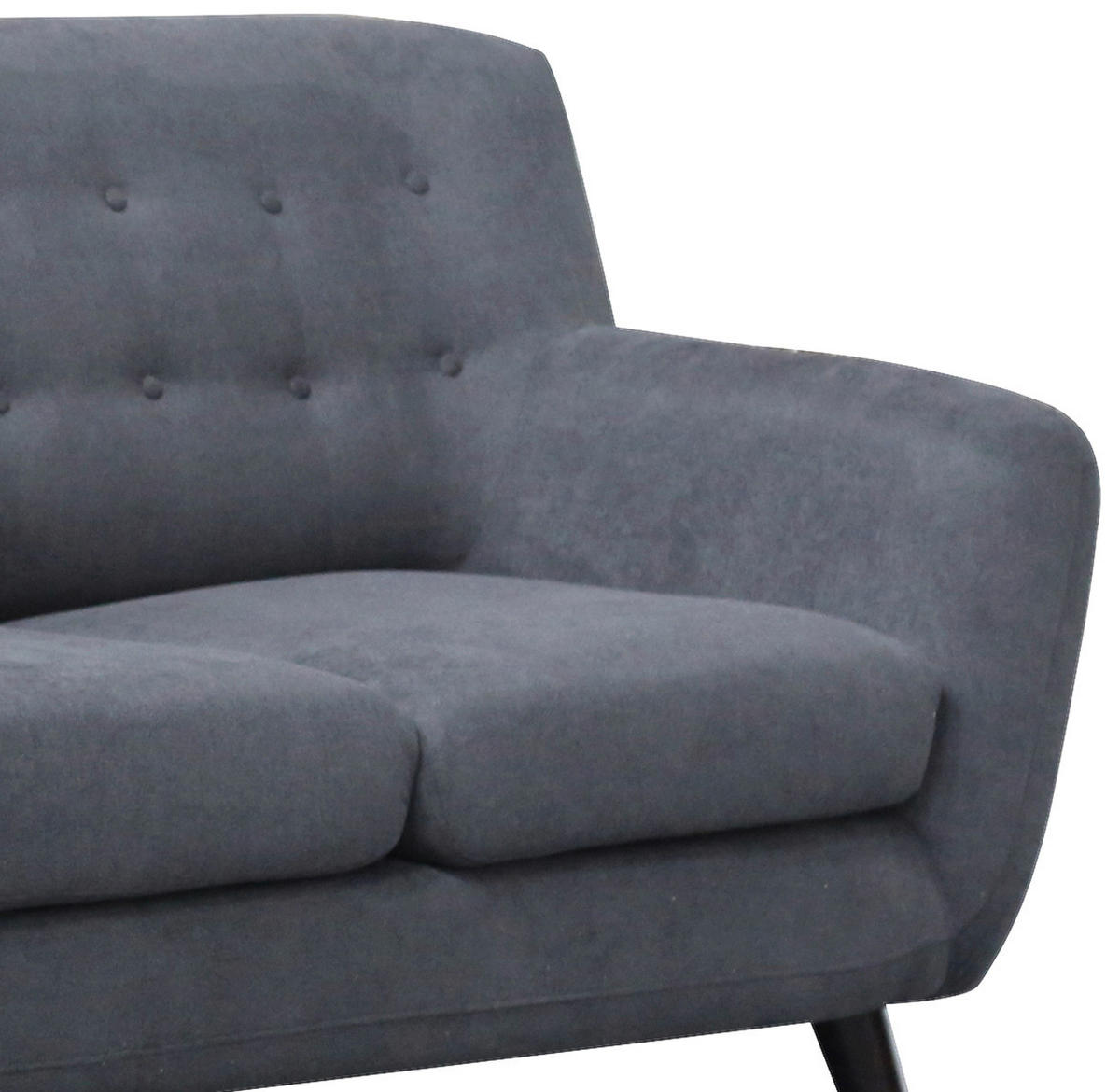 3-SITZER-SOFA in Mikrofaser Schwarz, Dunkelgrau  - Dunkelgrau/Schwarz, MODERN, Holz/Textil (181/82/85cm) - Luca Bessoni