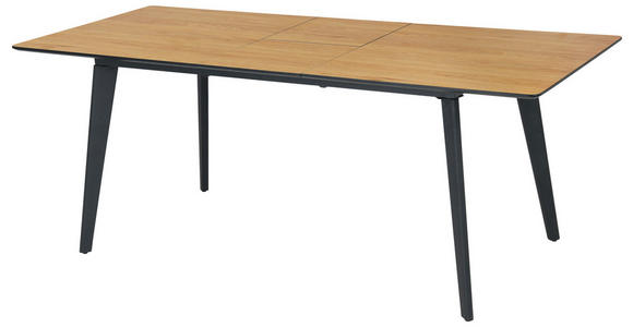 ESSTISCH rechteckig Eichefarben - Eichefarben/Schwarz, Design, Holzwerkstoff/Metall (160-200/90/75cm) - Carryhome