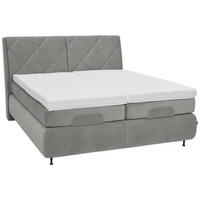 BOXSPRINGBETT 180/200 cm  in Grau  - Schwarz/Grau, Konventionell, Textil/Metall (180/200cm) - Dieter Knoll