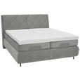 BOXSPRINGBETT 180/200 cm  in Grau  - Schwarz/Grau, KONVENTIONELL, Textil/Metall (180/200cm) - Dieter Knoll