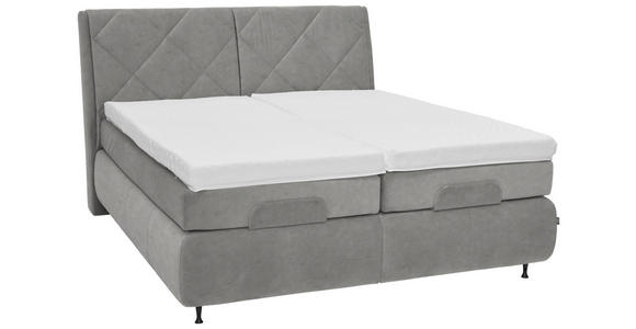 BOXSPRINGBETT 180/200 cm  in Grau  - Schwarz/Grau, KONVENTIONELL, Textil/Metall (180/200cm) - Dieter Knoll