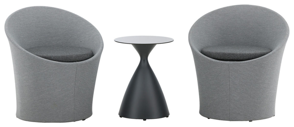 GARTENSET Aluminium  - Grau, KONVENTIONELL, Textil/Metall - Gardenson