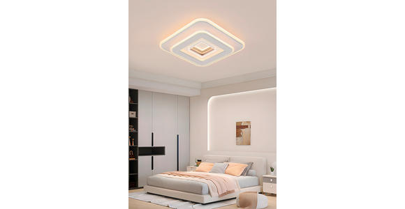 LED-DECKENLEUCHTE 35/35/6 cm   - Chromfarben/Weiß, Basics, Kunststoff/Metall (35/35/6cm) - Novel